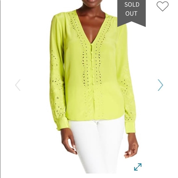 Veronica Beard Barth Chartreuse Blouse- Sz 6- NWOT - Picture 2 of 3